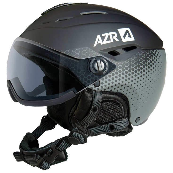 AZR Casque visière Pluton Visor Mat Noir Gris Gris Mirror Présentation