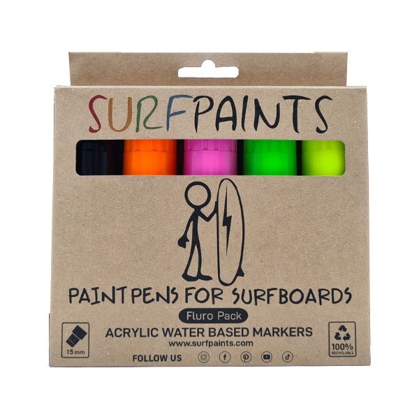 Surfpaints Accessoires divers Surf Pack de 6 Crayons Surf Fluo Profil