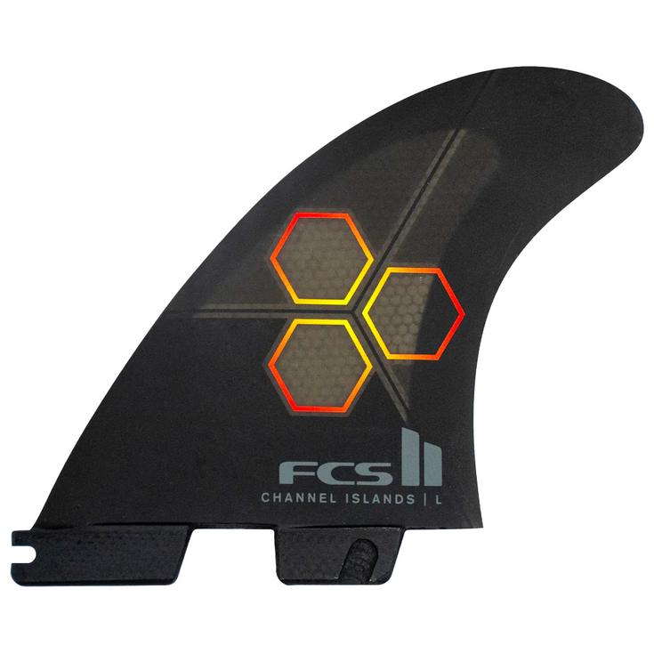 Fcs Ailerons Surf II Ci Pc Large Black/Flame Quad Rear Retail Fins Présentation