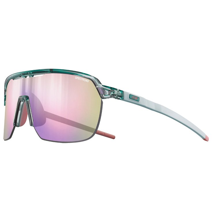 Julbo Lunettes de soleil Frequency Translucide Brillant Vert Clair Rose Spectron 3 Présentation