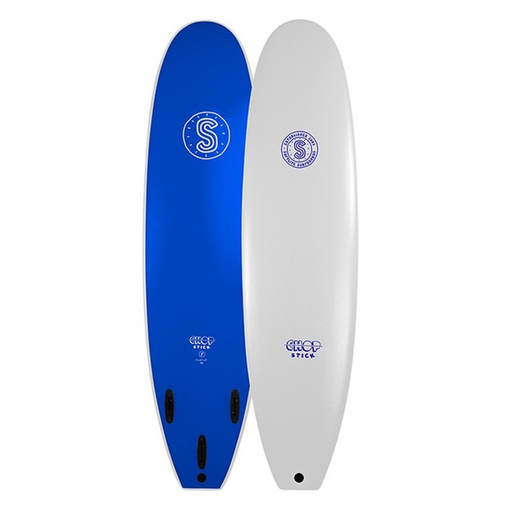 Softlite Board Surf Planche de Surf en mousse Softlite Chop Stick - Cool Grey/Blue - 7'6" / 232 cm - Sans Profil