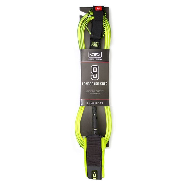 Ocean And Earth Leash Leash de surf Ocean and Earth Longboard Diamond Flex - Lime - 9'0 / 274 cm - Sans 