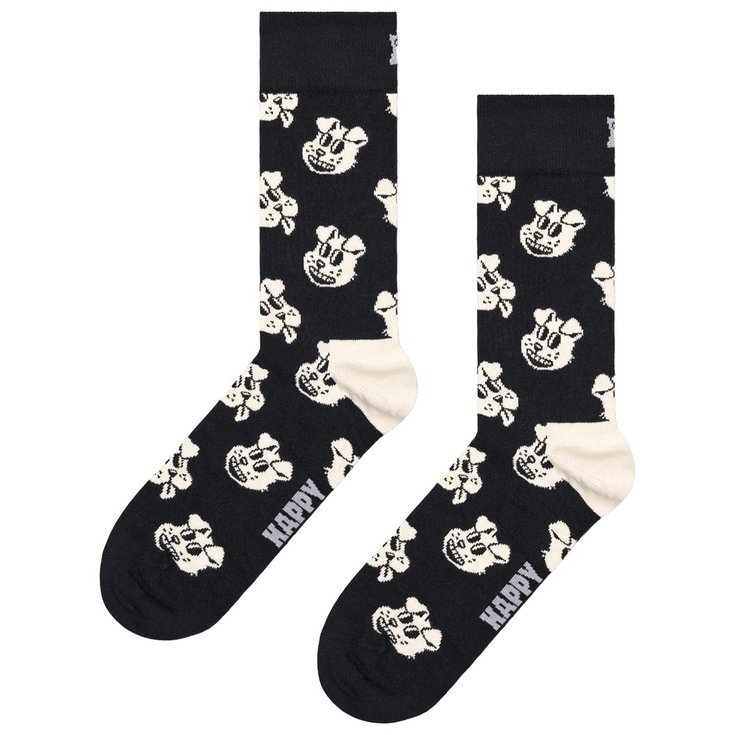 Happy Socks Chaussettes Crew Socks Doggo Black Présentation