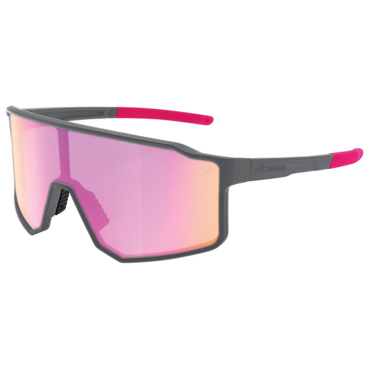 Cebe Lunettes de soleil Outflow Matt Light Grey Rose Red Mirror Photochromic Présentation