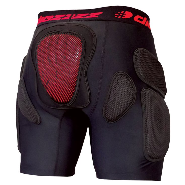 Diezz Protection short Freeride 2AC Black Red Profil