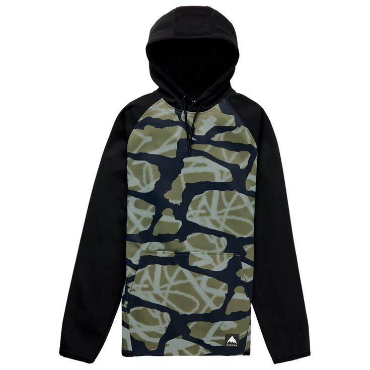 Burton Sweat Crown Weatherproof Fleece Graffiti Camo True Black Présentation