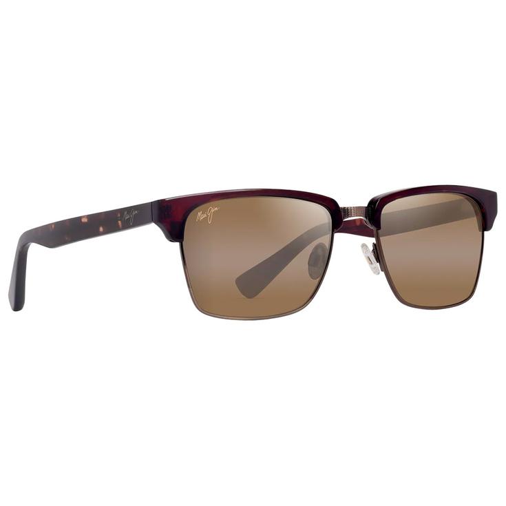 Maui Jim Lunettes de soleil Kawika XL Shiny Reddish Havana Maui Pure Hcl Bronze Présentation