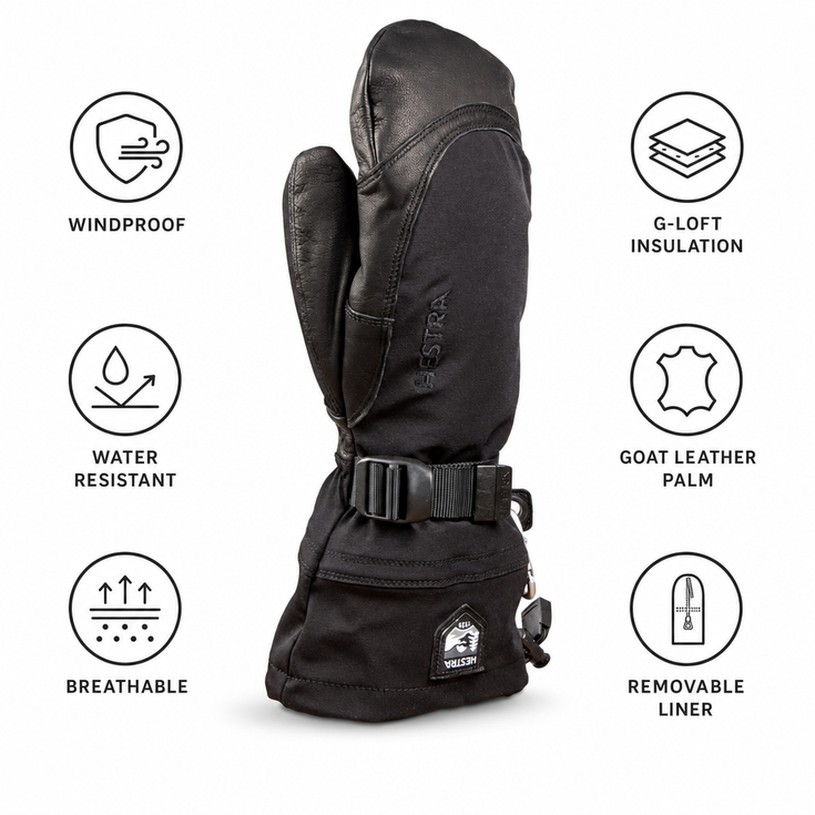 Hestra Moufles Army Leather Extreme Black 