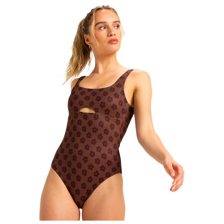 Roxy Maillot de bain Ultimate Roxy Pro - Maillot de bain 1 pièce Chocolate Plum Polka Présentation