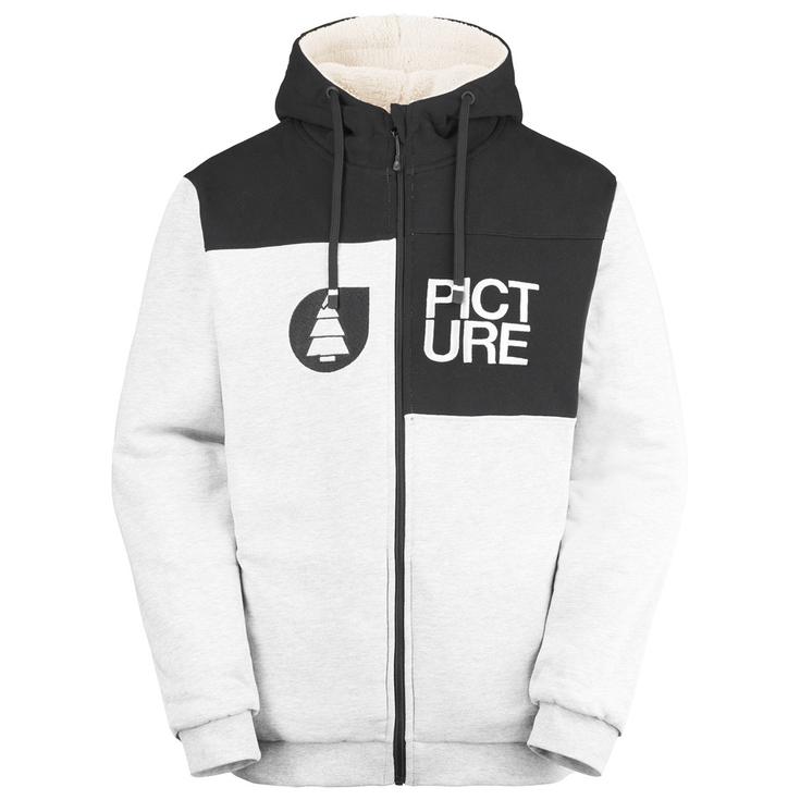 Picture Sweat Basement Plush Zip Grey Melange Présentation