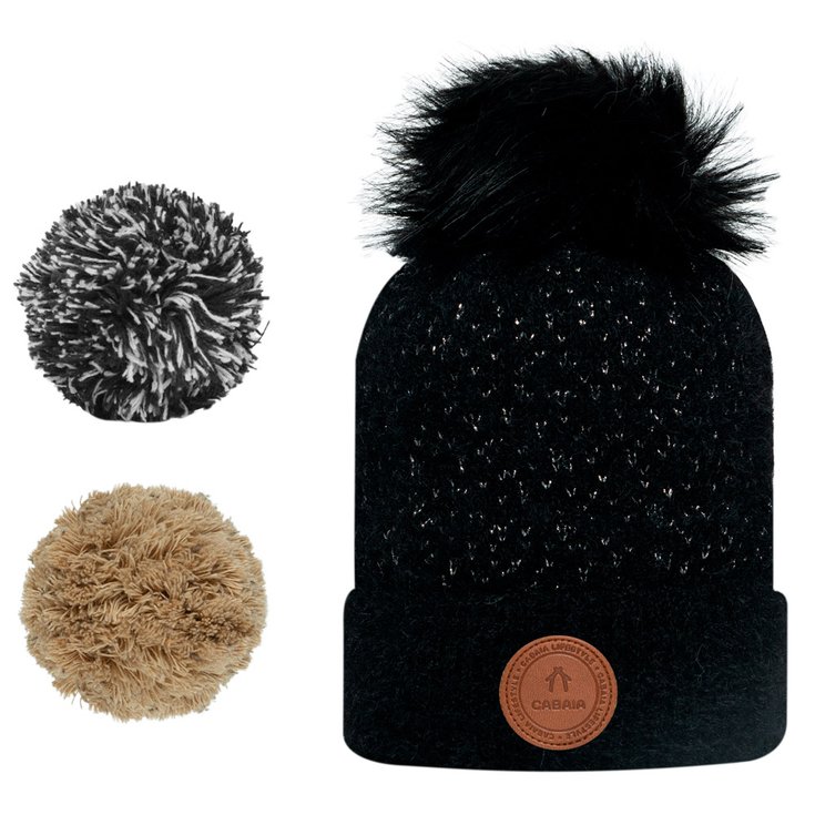 Cabaia Bonnet Angel Face Beanie Black Lurex Présentation