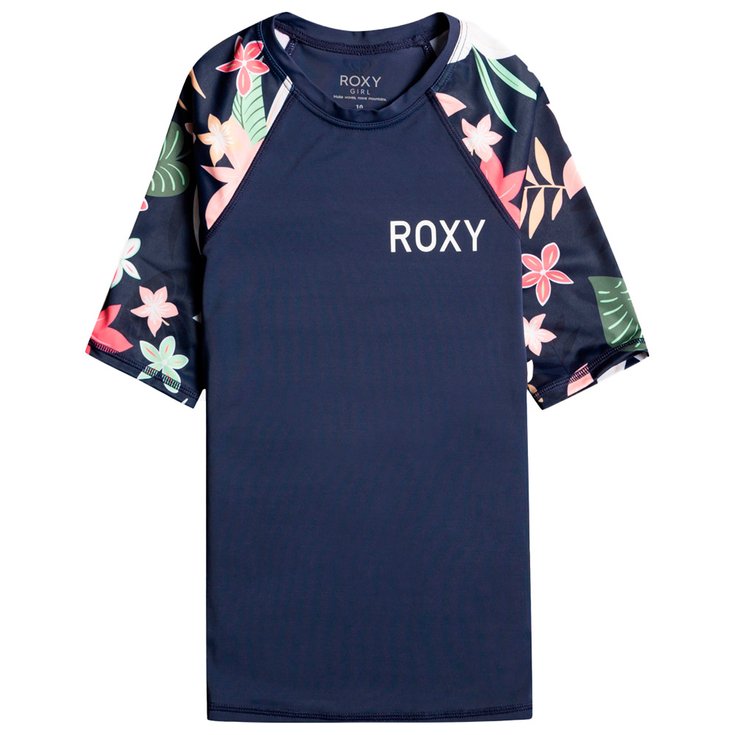 Roxy Top Manches Courtes Junior Printed Sleeves Mood Indigo Alma Swim Présentation