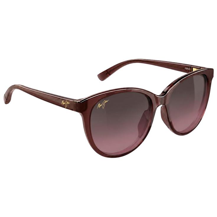 Maui Jim Lunettes de soleil Kalawa Havana Shiny Translucide Burdungy Mineral SuperThin Maui Rose Présentation