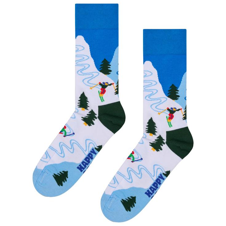 Happy Socks Chaussettes Crew Socks Slalom Sock White Présentation
