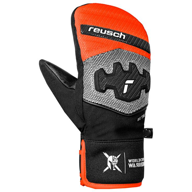 Reusch Moufles Worldcup Warrior Prime R-Tex Xt Junior Mitten Black Silver Fluo Red Présentation
