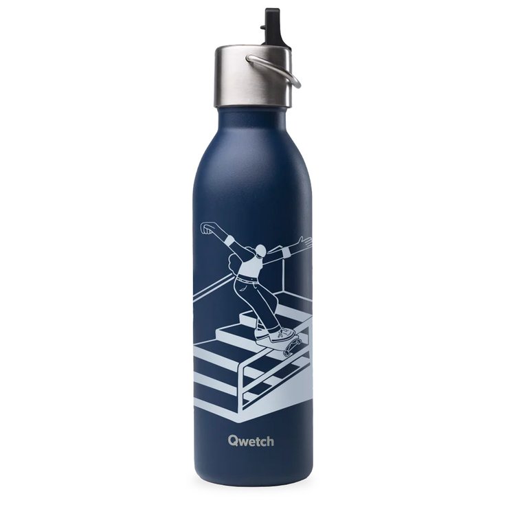 Qwetch Gourde Active Sport 600 ml FFRS Skate Street Blue Présentation