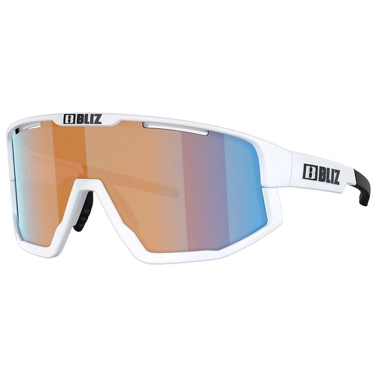 Bliz Lunettes de soleil Fusion Small Matte White Nano Optics Nordic Light Coral Orange Blue Multi Présentation