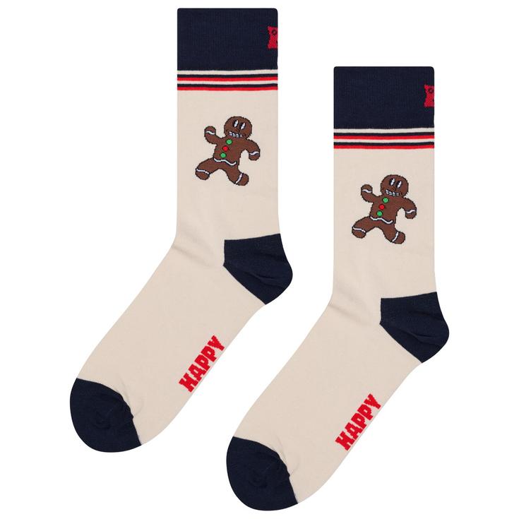 Happy Socks Chaussettes Crew Socks Happy Gingerbread Beige Présentation