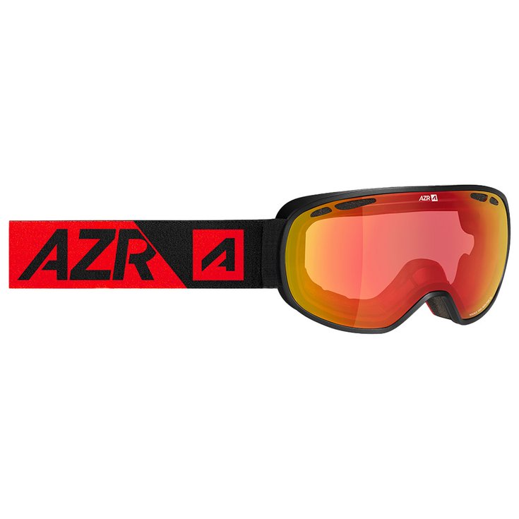 AZR Masque de Ski Smile Otg Noire Mate Irisé Rouge Multicouche Présentation