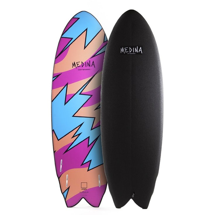 Medina Softboards Board Surf Planche de Surf en Mousse Medina Softboard Thunder - Futures Fins - 5'6'' / 168 cm - Sans Côté
