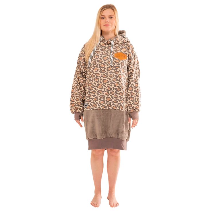 All-In Poncho Surf Boyfriend Poncho Leopard Beige Présentation