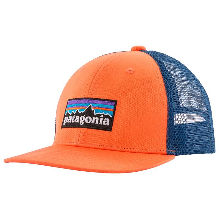 Patagonia Casquettes Kid's Trucker Hat P-6 Logo Orange Peel Présentation