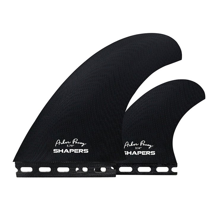Shapers Ailerons Surf Asher Pacey Twin+1 - Black - 3 Dérives Profil