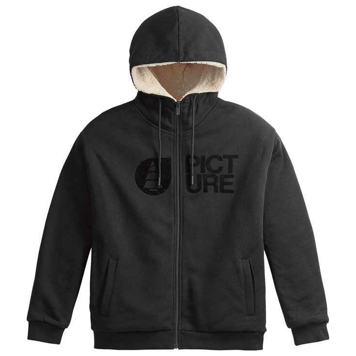 Picture Sweat Basement Plush Zip Black Présentation