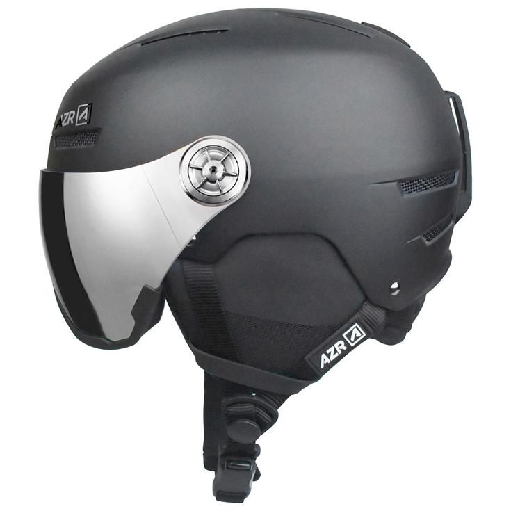 AZR Casque de ski avec visière Slider Visor Noir Mat Gris Miroir Présentation