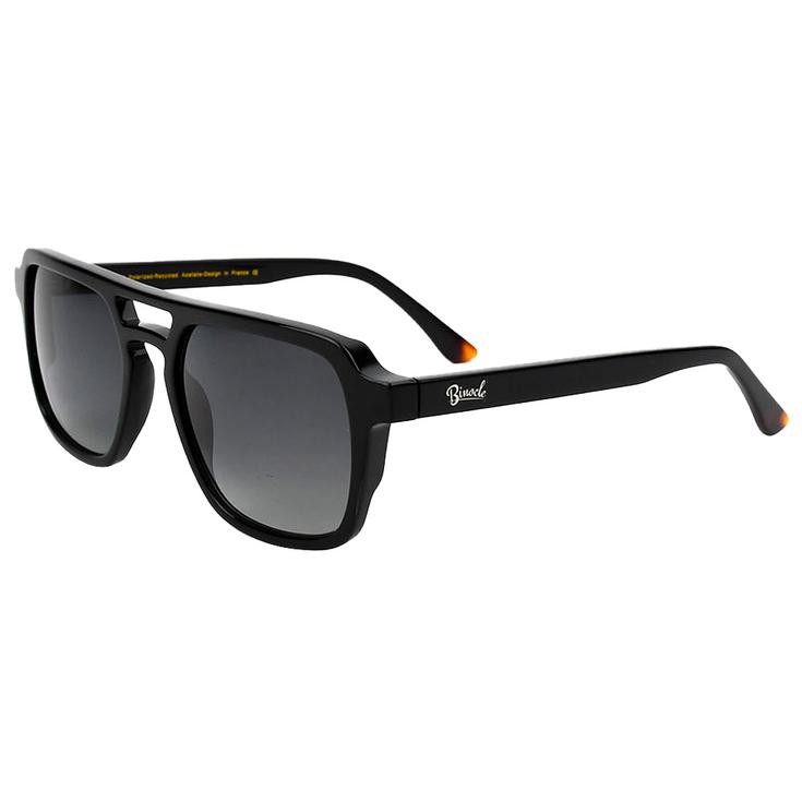 Binocle Eyewear Lunettes de soleil Chandler Shiny Black Grey Polarized Présentation