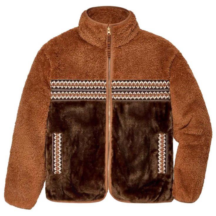 UGG Polaire W Marlene Sherpa Jacket H Braid Chestnut Présentation