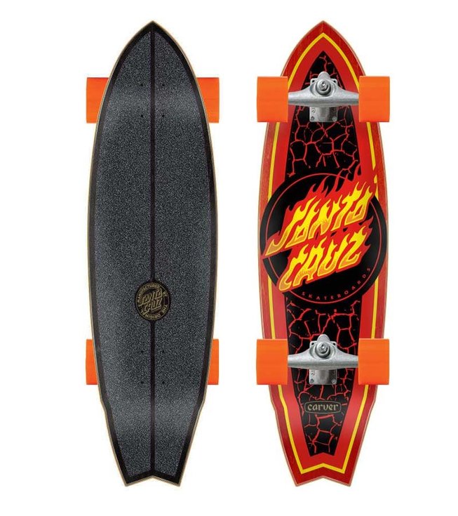 Santa Cruz Skate Surfskate Carver X Santa Cruz Flame Dot Shark C5 - 31.52'' - Sans Côté