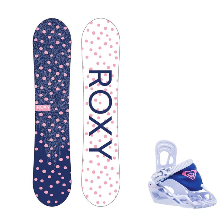 Roxy Planche Snowboard Snowboard Roxy Kids Poppy + Fixation 2022 