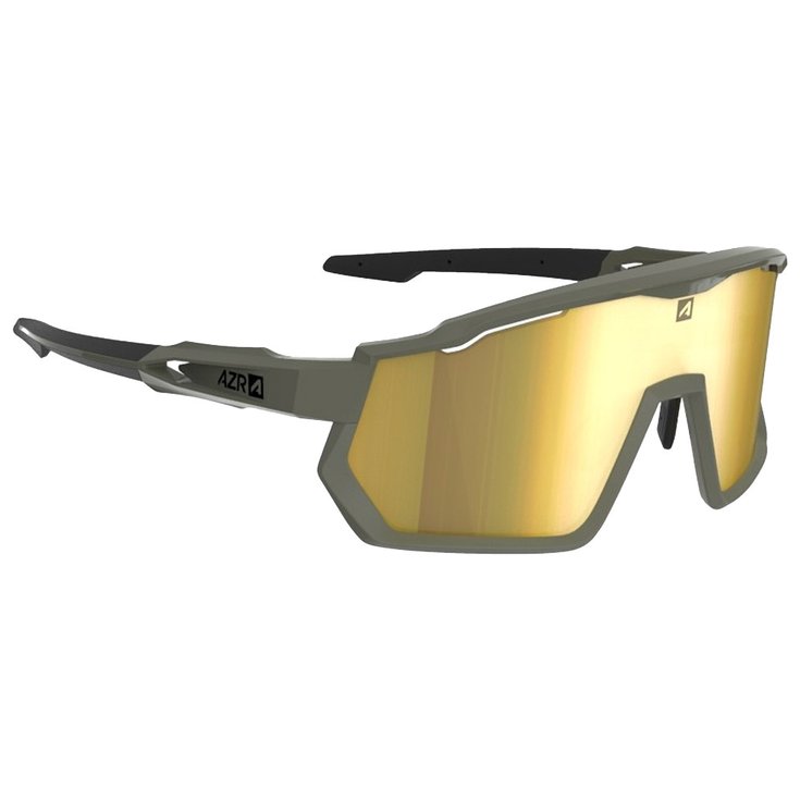 AZR Lunettes de soleil Pro Race Rx Kaki Mate Ecran Jaune Multicouche Cat 3 Présentation