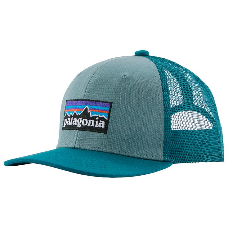 Patagonia Casquettes Kid's Trucker Hat P-6 Logo Blue Sage Présentation