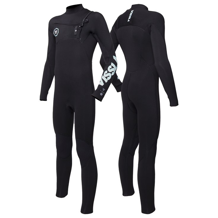 Vissla Combinaison Intégrale Junior 7 Seas 4/3 Front Zip Black Présentation