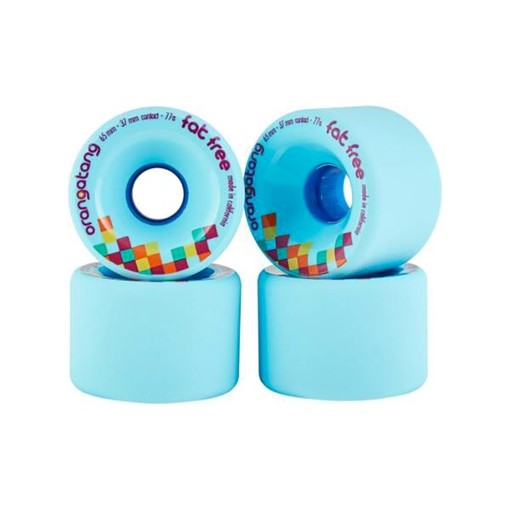 Orangatang Roues longboard skate Set de 4 Roues de Cruiser/Longboard Fat Free - 65mm - Blue Profil