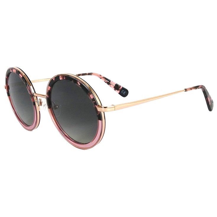 Binocle Eyewear Lunettes de soleil Monica Or Rose Brillant Ecaille Gradient Grey Polarized Présentation