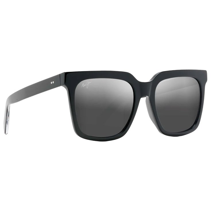 Maui Jim Lunettes de soleil Rooftops Noir Cristal Dual Mirror Argent Noir Mineral Superthin Présentation