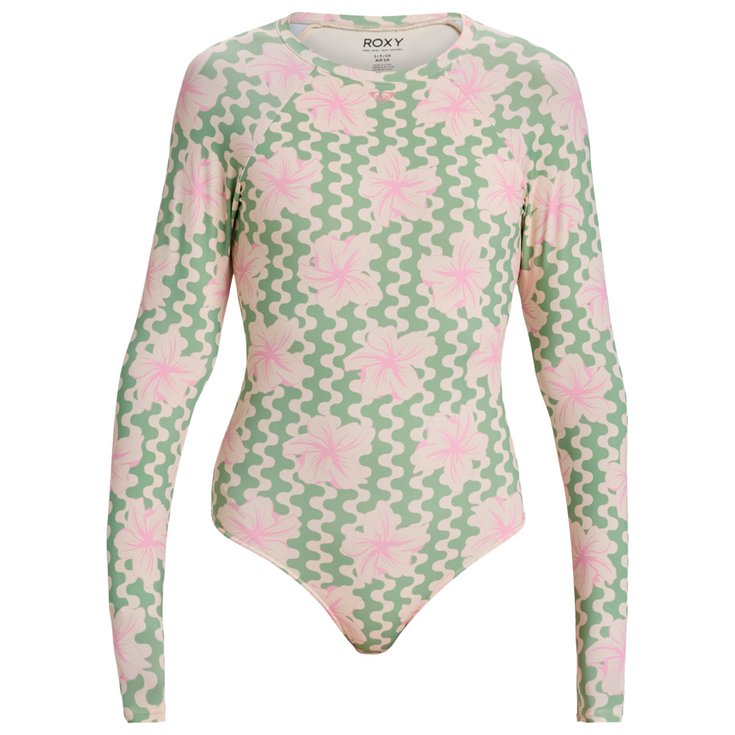 Roxy Top Manches Longues Hibiscus Daze Basil Party Waves Yw Présentation