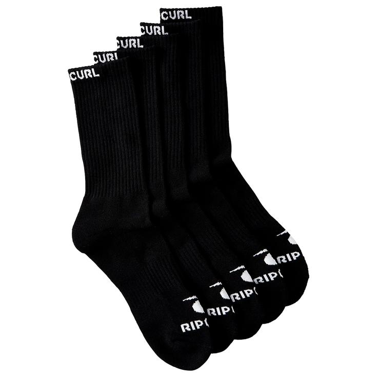Rip Curl Chaussettes Brand Crew Sock 5-Pk Black Présentation