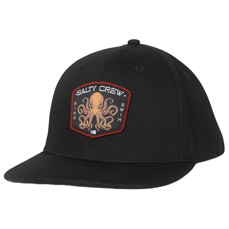 Salty Crew Casquettes Tako Club Boys Snapback Black Présentation