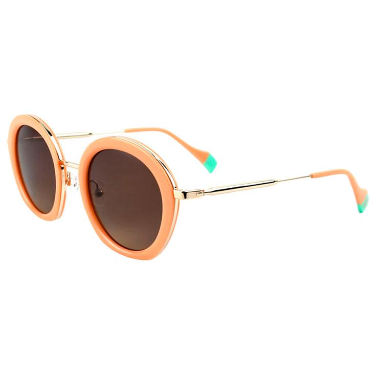Binocle Eyewear Lunettes de soleil Olivia Shiny Gold Peach Gradient Grey Polarized Présentation