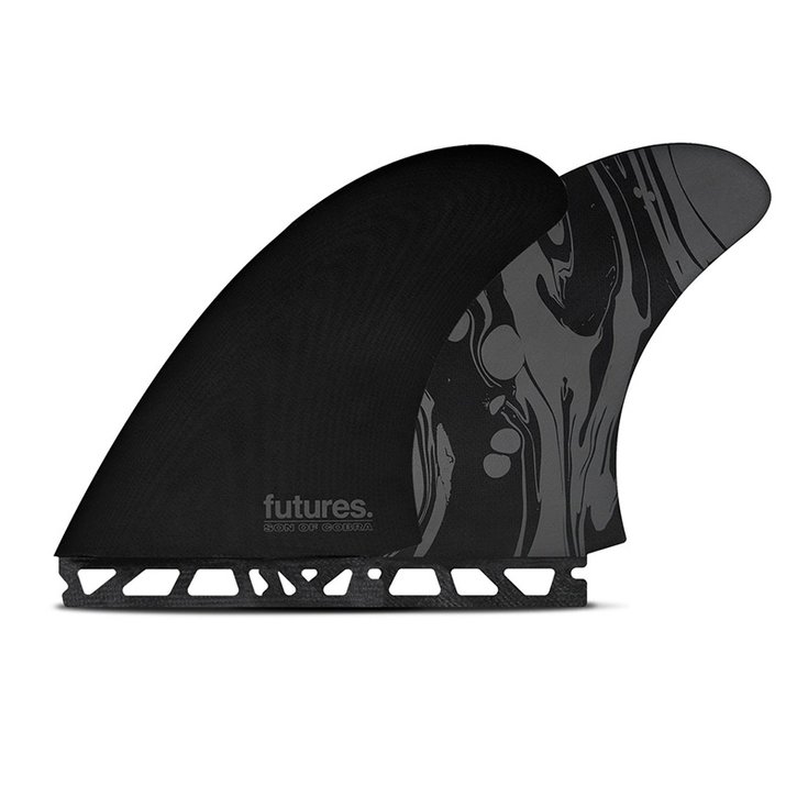 Futures Fins Ailerons Surf Twin Sons Of Cobra - Black Marble 