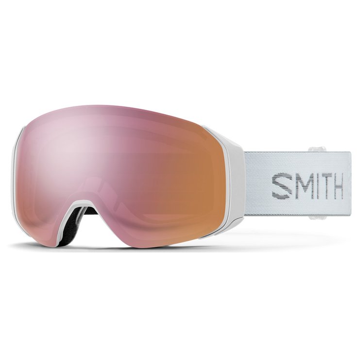 Smith Masque de Ski 4D Mag S White Chunky Knit Chromapop Everyday Rose Gold Mirror + Chromapop Storm Rose Flash 