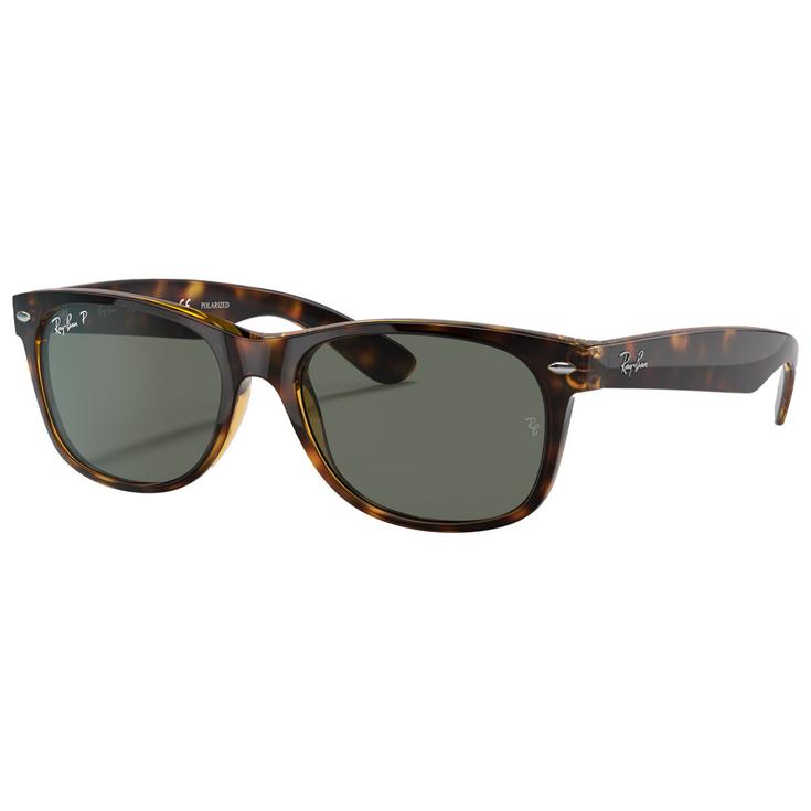 Ray Ban Lunettes de soleil RB2132 New Wayfarer Classic Polished Tortoise Green G-15 Polarized Présentation