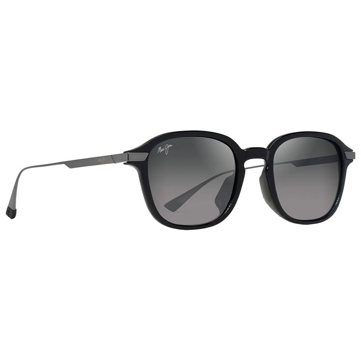 Maui Jim Lunettes de soleil Ka'ouo Asian Fit Noir Brillant Gris Acier Neutral Grey MauiBrilliant Présentation