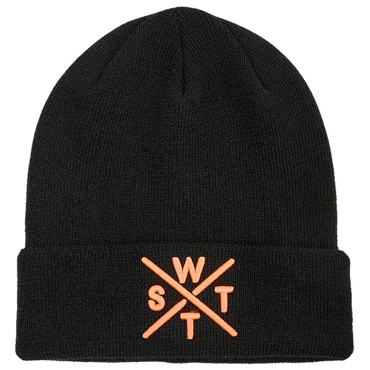Watts Bonnet Piano Cuffed Beanie Black Fluo Orange Présentation