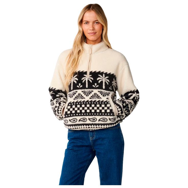 Rip Curl Pull Bossa Nova 1/4 Zip Black White Présentation