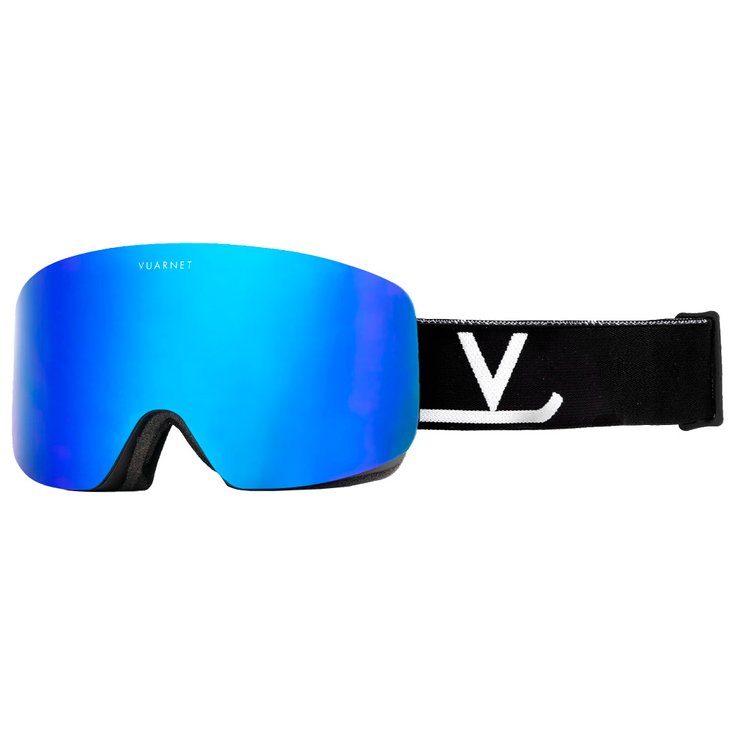Vuarnet Masque de Ski Mont Blanc Large Noir Mat Grey Blue Flash + Orange Présentation